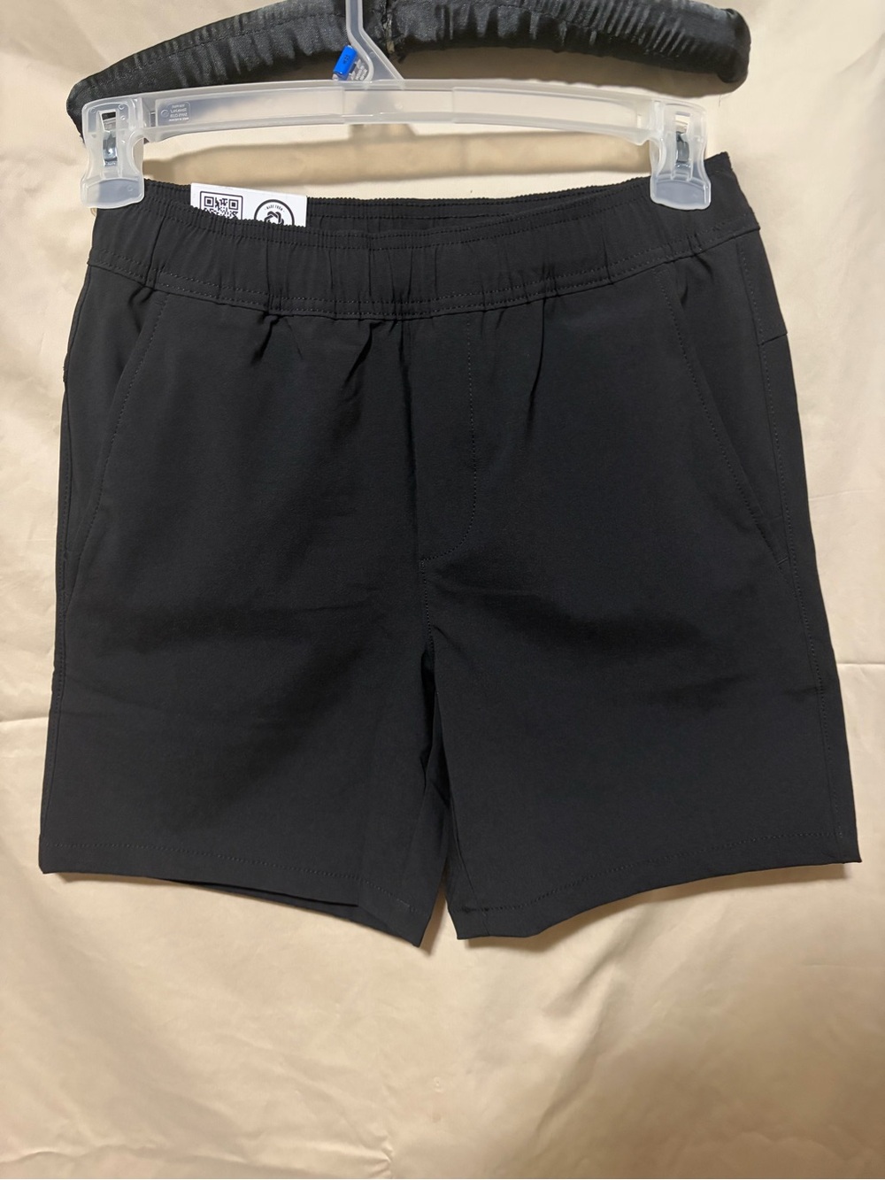 Men's Black Flat-Front Performance Shorts